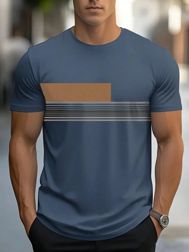 Men’s Oversized Letter‑Print T‑Shirt – Summer Loose Fit Sports Casual Short Sleeve Top