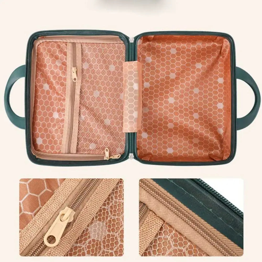 Mini Travel Cosmetic Suitcase – Durable Makeup Organizer Box with Lock