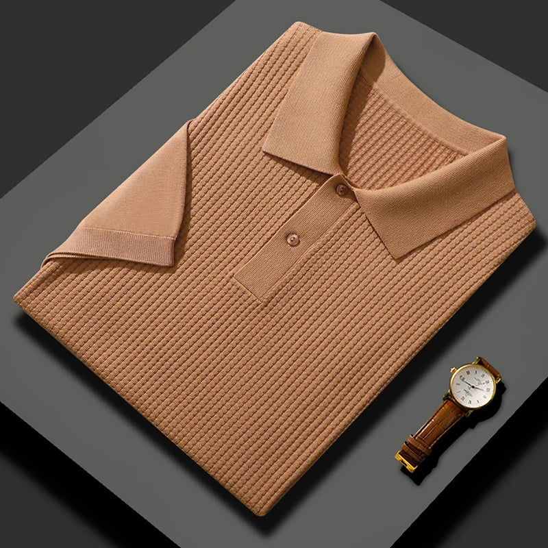 🧵 Summer Men’s Mulberry‑Silk Polo