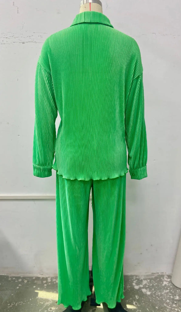 CM.YAYA Street Women's Set Long Sleeve Shirt Tops and Wide Leg Pants Elegant Tracksuit Two Piece Set Sweatsuit Fitness Outfits
