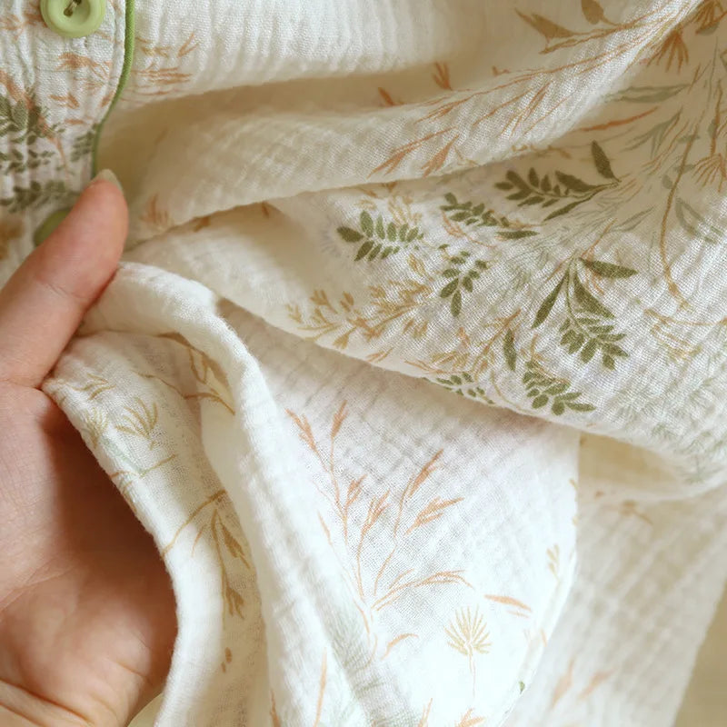 crepe long‑sleeve pajama set