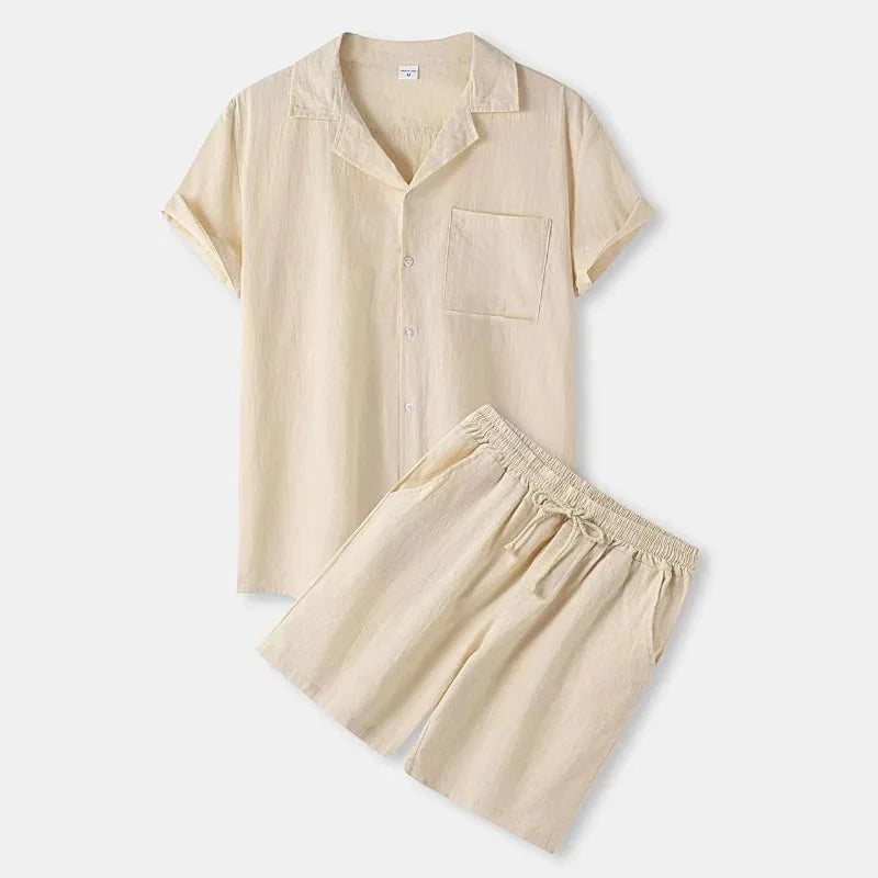 Lapel Short‑Sleeve Shirt & Shorts