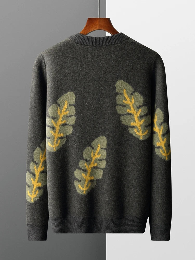 Men’s Jacquard Cashmere Merino Wool Sweater