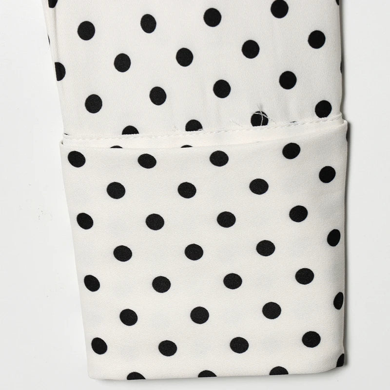 Elegant Polka‑Dot Jacket & Capri Pants Set