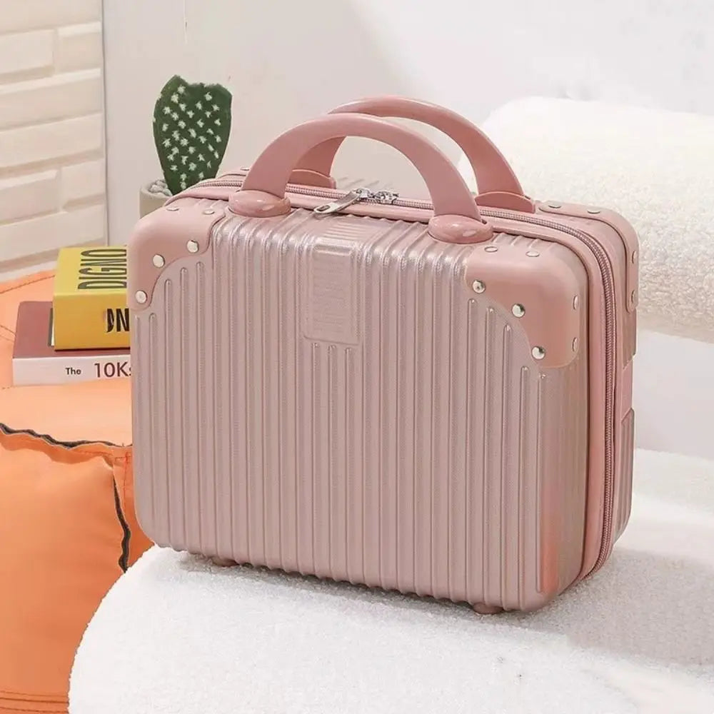 Mini Travel Cosmetic Suitcase – Durable Makeup Organizer Box with Lock