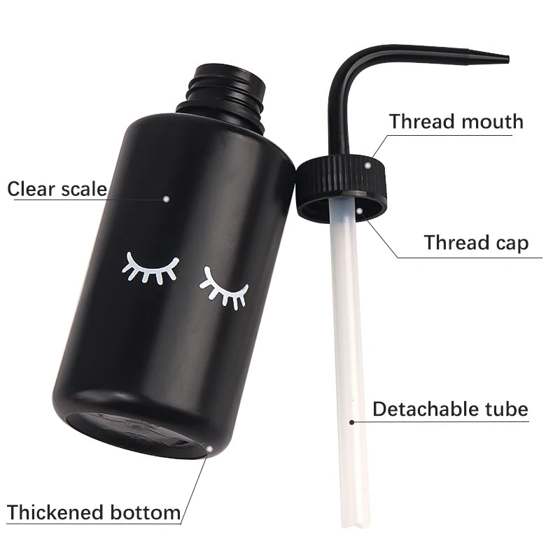250ml Lash Cleaning Bottle – Curved Spout Watering Can for Eyelash Extensions & Brow Washing