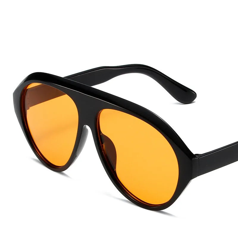 Oversized Goggle Sunglasses 2024 Women Brand Popular Yellow lens Sun Glasses Men Big Frame Trend Shades UV400 802086