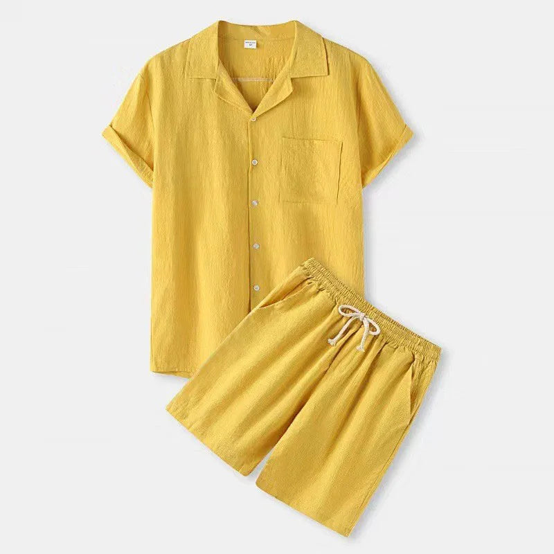 Lapel Short‑Sleeve Shirt & Shorts