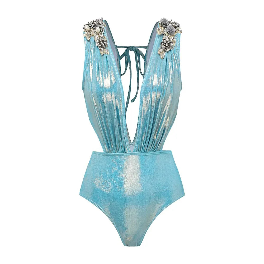 Women’s Printed Ruffle Splice Bikini Bodysuit with Skirt — Summer Beach Cover‑Up Holiday Swimwear Outfit