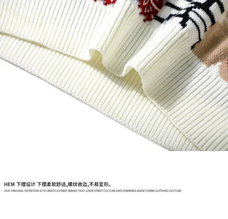 Men’s Japanese Retro Twist Christmas Sweater