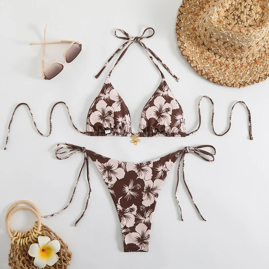 Trendy Two‑Piece Thong Swimsuit