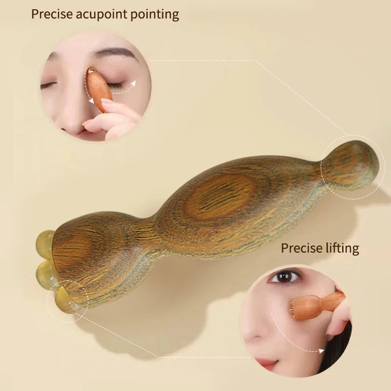 Sandalwood Gua Sha Face Massage Tool – Lotus Seedpod Shape Facial Massager for Relaxation & Skin Care