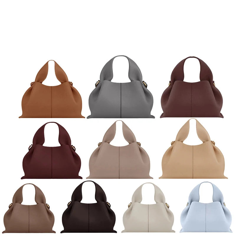 Fashion Women Dumpling Bags Luxury Leather Versatile Solid Color Female Shopping Crossbody Bag 2025 New Design