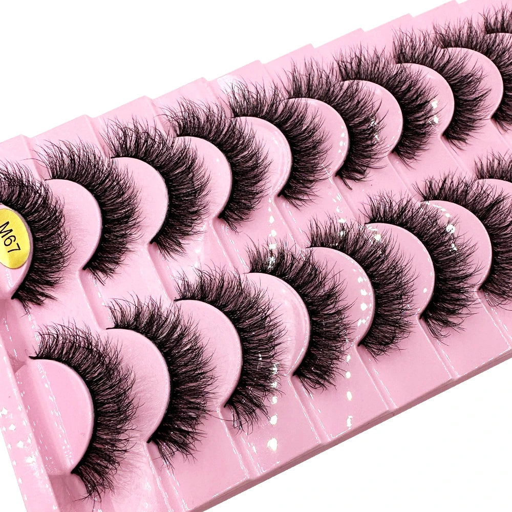 HBZGTLAD New 10 Pairs Natural False Eyelashes Fake Lashes Long Makeup 3d Mink Lashes Extension Eyelash Mink Eyelashes for Beauty