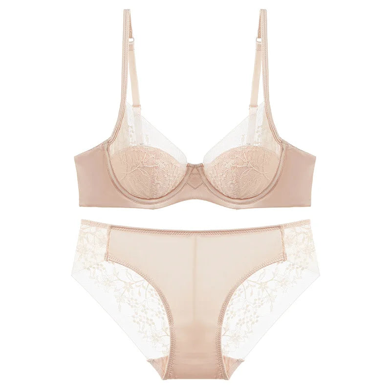 French Lace Embroidery Lingerie Set