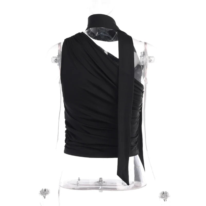 Women’s Backless Halter Crop Top – Sexy Off‑Shoulder Y2K Sleeveless Summer Tank for Club & Casual Wear