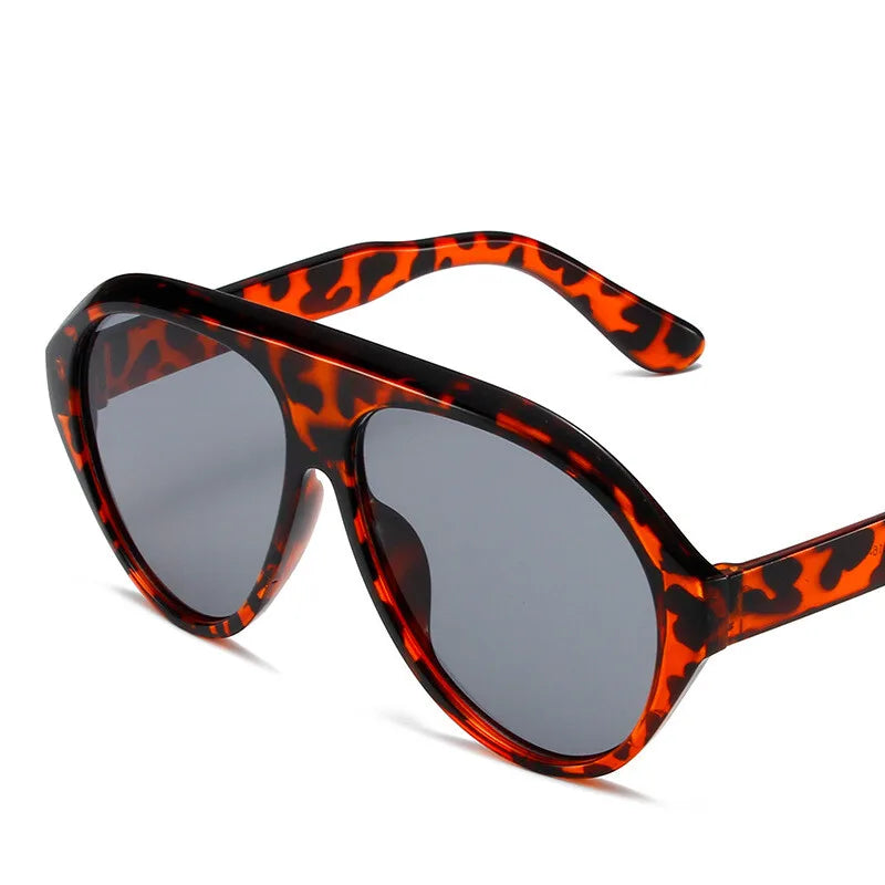 Oversized Goggle Sunglasses 2024 Women Brand Popular Yellow lens Sun Glasses Men Big Frame Trend Shades UV400 802086
