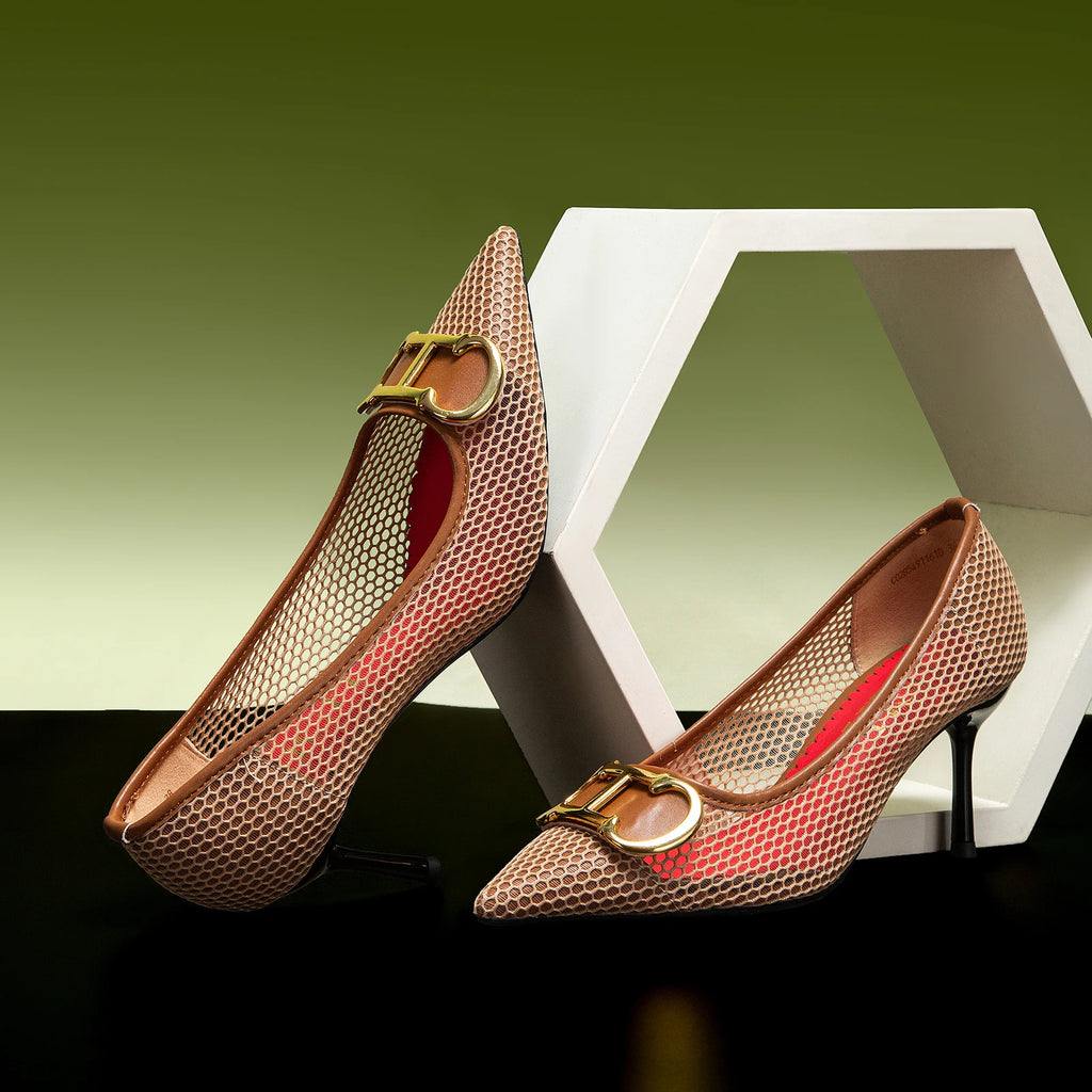 Spring New Hollow Business Women's Shoes 7cm Red Evening Shoes Women's High Heels