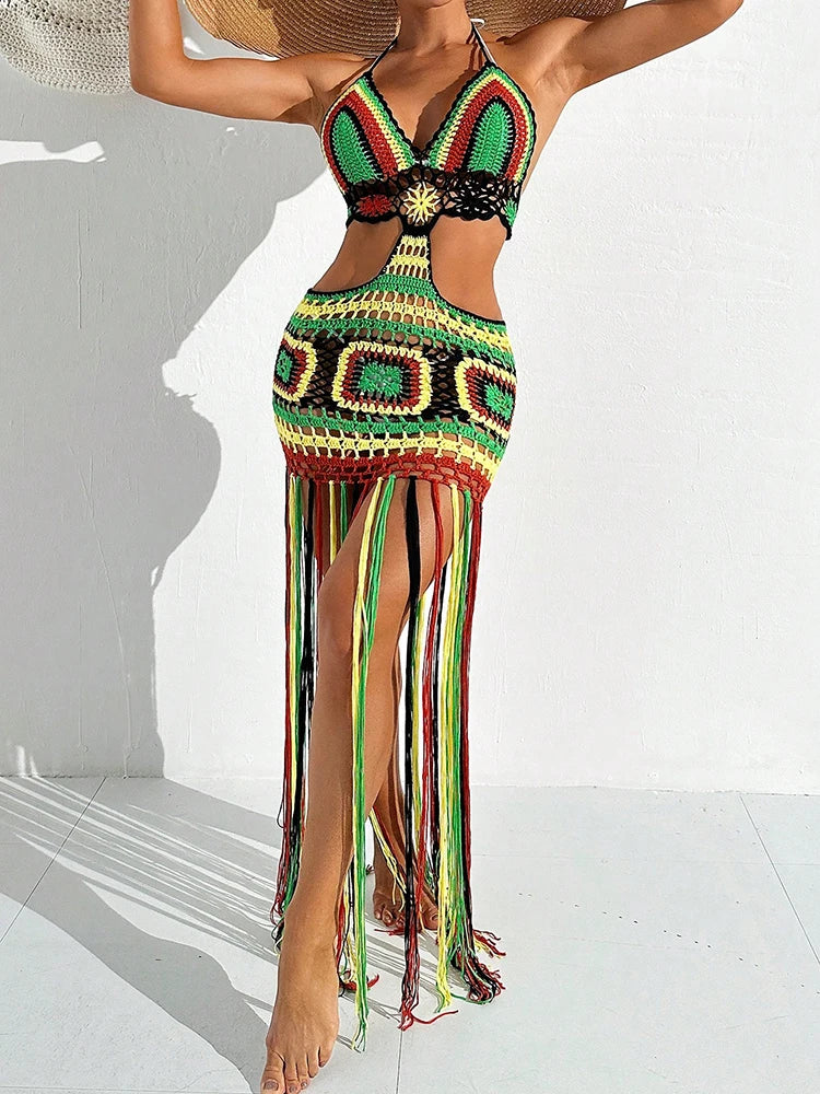 Boho‑Chic Crochet Beach Cover‑Up