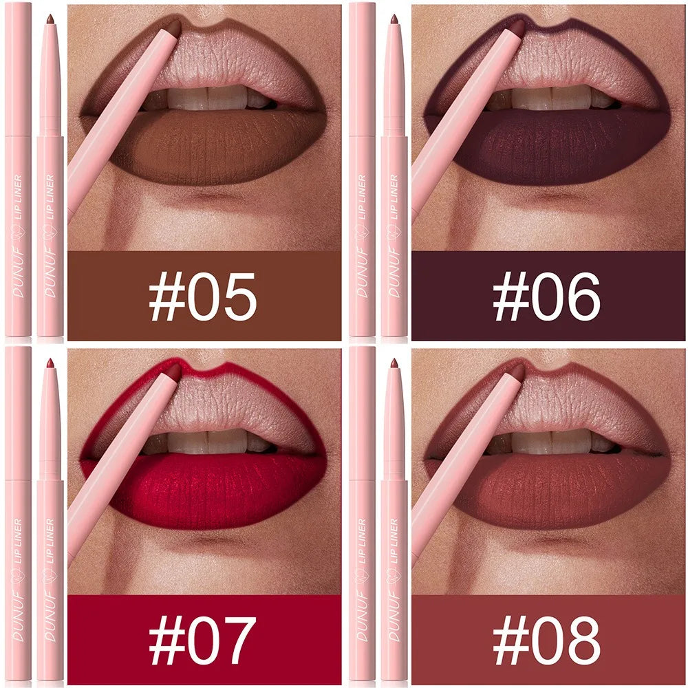 Tapered Nib Lip Liner Pencil Long-Lasting Matte Creamy Plumping Lip Stain Waterproof Natural Nude Brown Slim Lip Liner Makeup