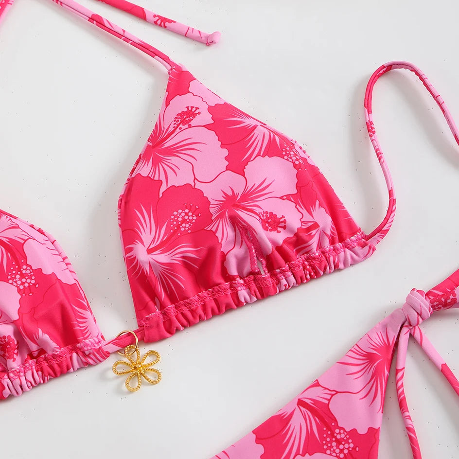 Trendy Two‑Piece Thong Swimsuit