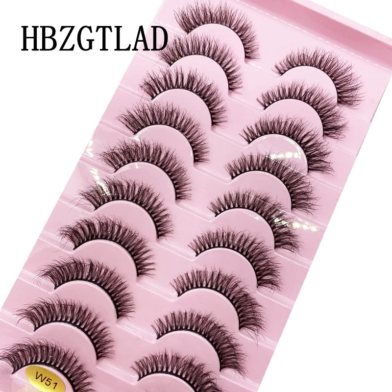 HBZGTLAD New 10 Pairs Natural False Eyelashes Fake Lashes Long Makeup 3d Mink Lashes Extension Eyelash Mink Eyelashes for Beauty