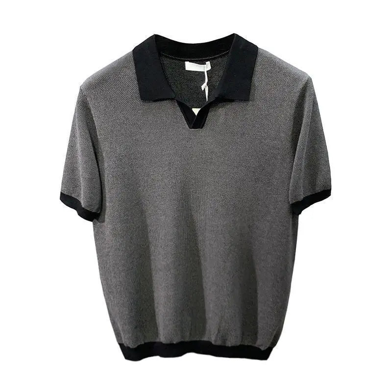 Italian Cuban Collar Ice Silk Polo