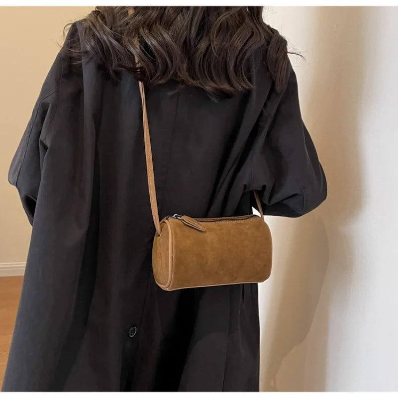 Fashionable Retro Mini PU Leather Shoulder Bags for Women Bucket Crossbody Bag 2026 Winter Luxury Designer Purses and Handbags