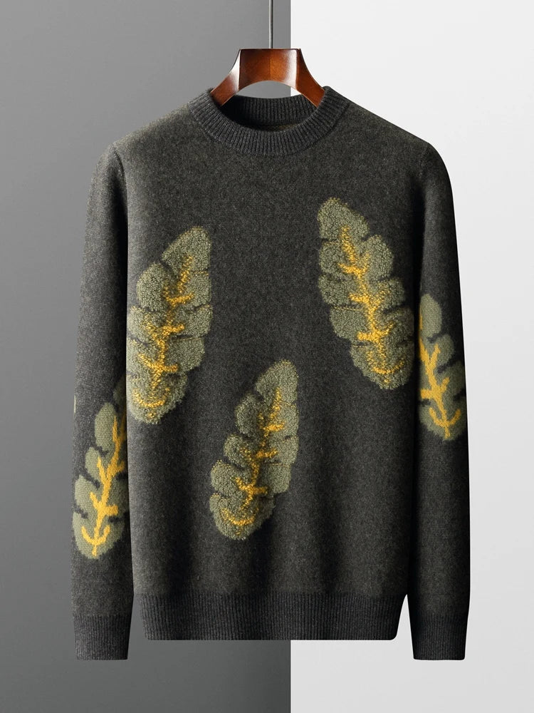 Men’s Jacquard Cashmere Merino Wool Sweater