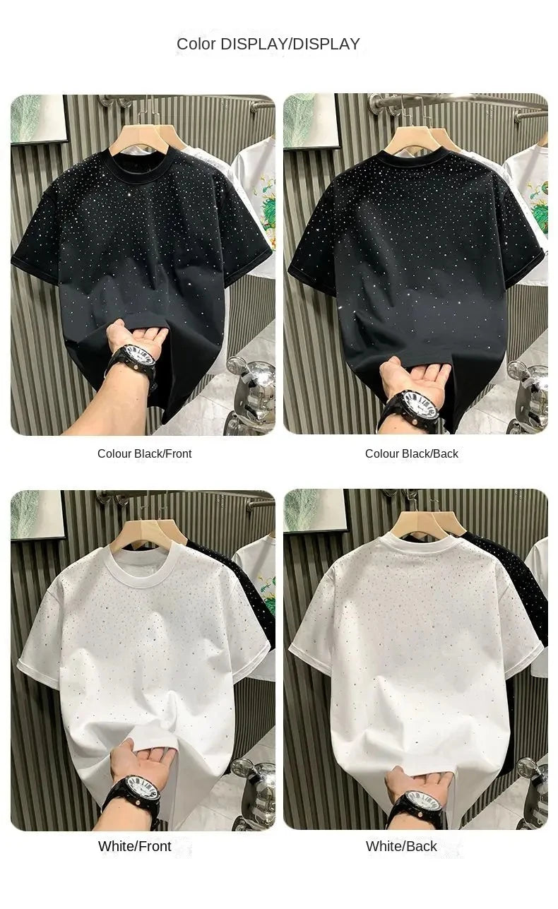 Men’s Rhinestone Rivet T‑Shirt