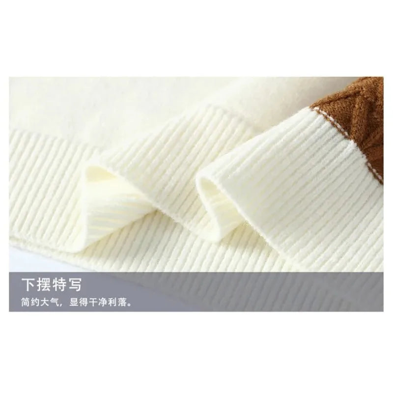Men’s O‑Neck Splicing Sweater