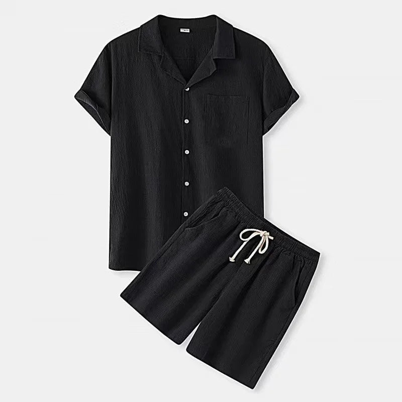 Lapel Short‑Sleeve Shirt & Shorts