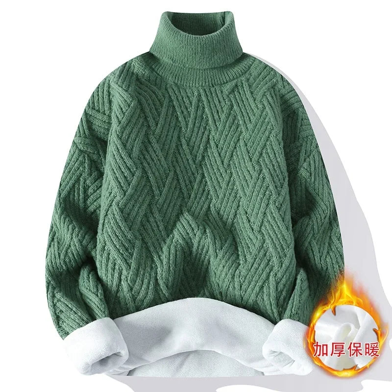 Men’s Winter Fleece Turtleneck Sweater