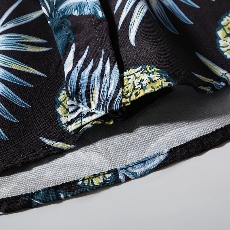 Men’s Summer Printed Short‑Sleeve Shirt – Thin Beachwear Turtle‑Neck / Polo Casual Top