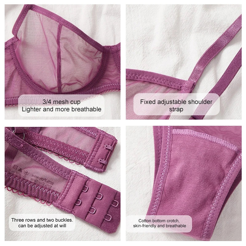 Transparent Seamless Bra Set