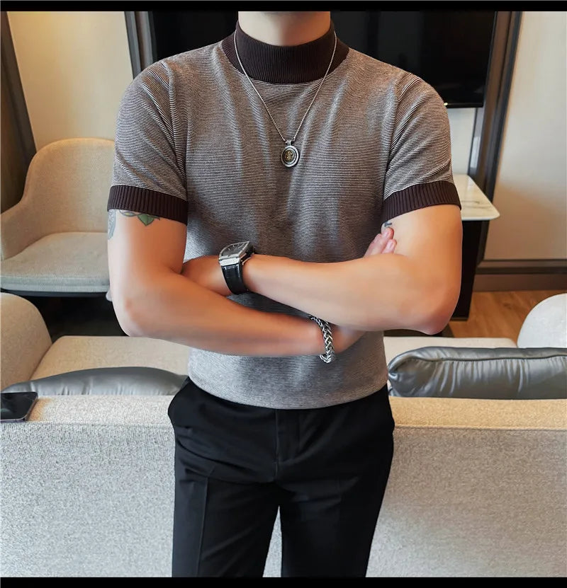 Men’s Turtleneck Short‑Sleeve Sweater