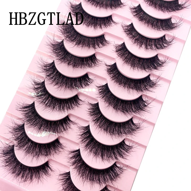 HBZGTLAD New 10 Pairs Natural False Eyelashes Fake Lashes Long Makeup 3d Mink Lashes Extension Eyelash Mink Eyelashes for Beauty