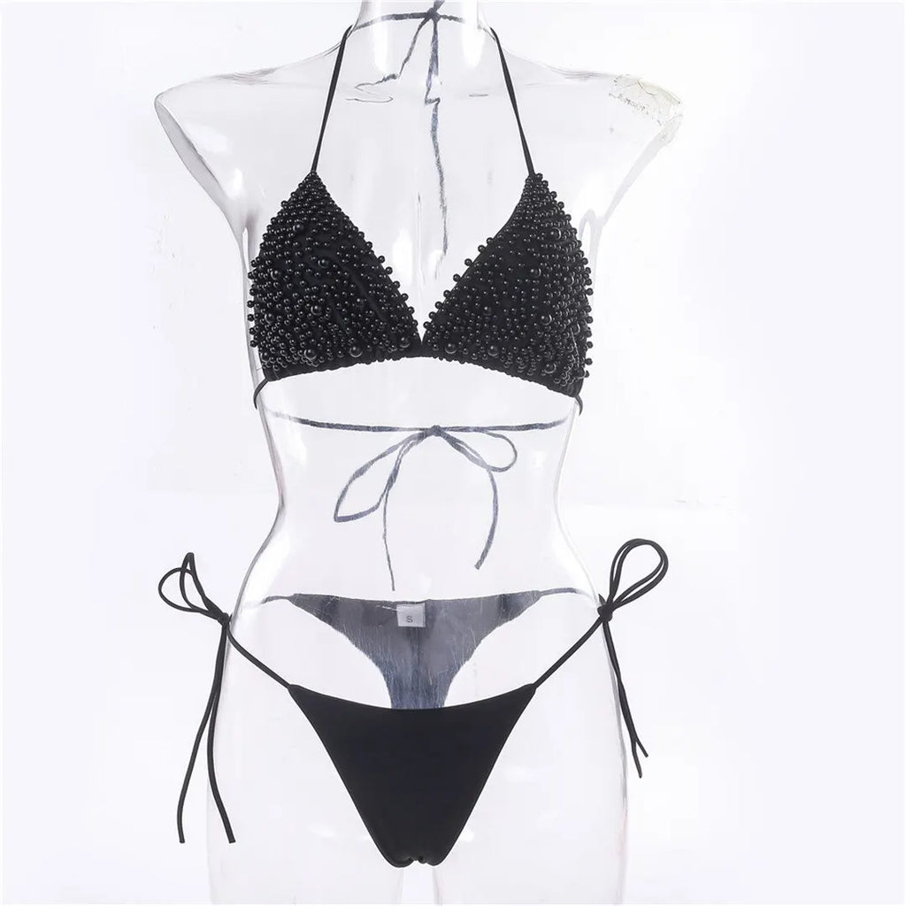 Luxury Pearl Halter Mini Bikini