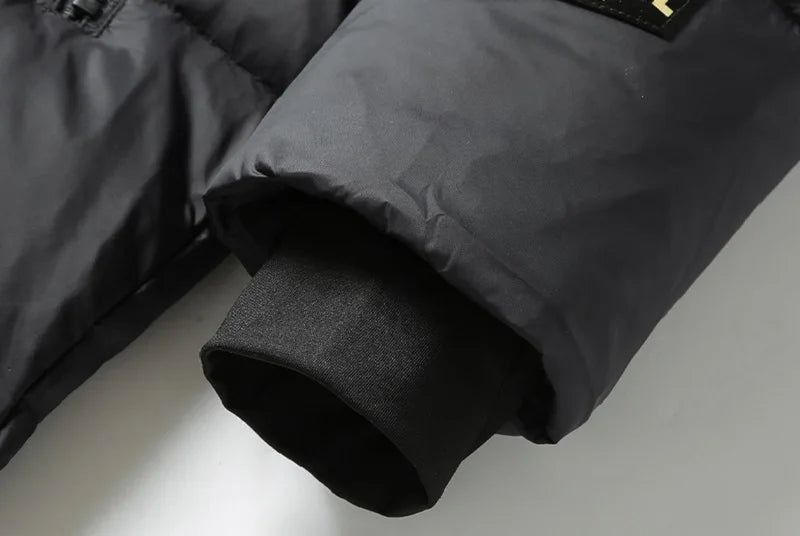 Winter New Men Warm Thick Long Down Jacket Coat Mens Hooded Waterproof Black Gold Puffer Jacket Men Casual Windproof Parkas Male
