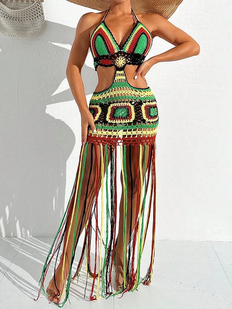 Boho‑Chic Crochet Beach Cover‑Up
