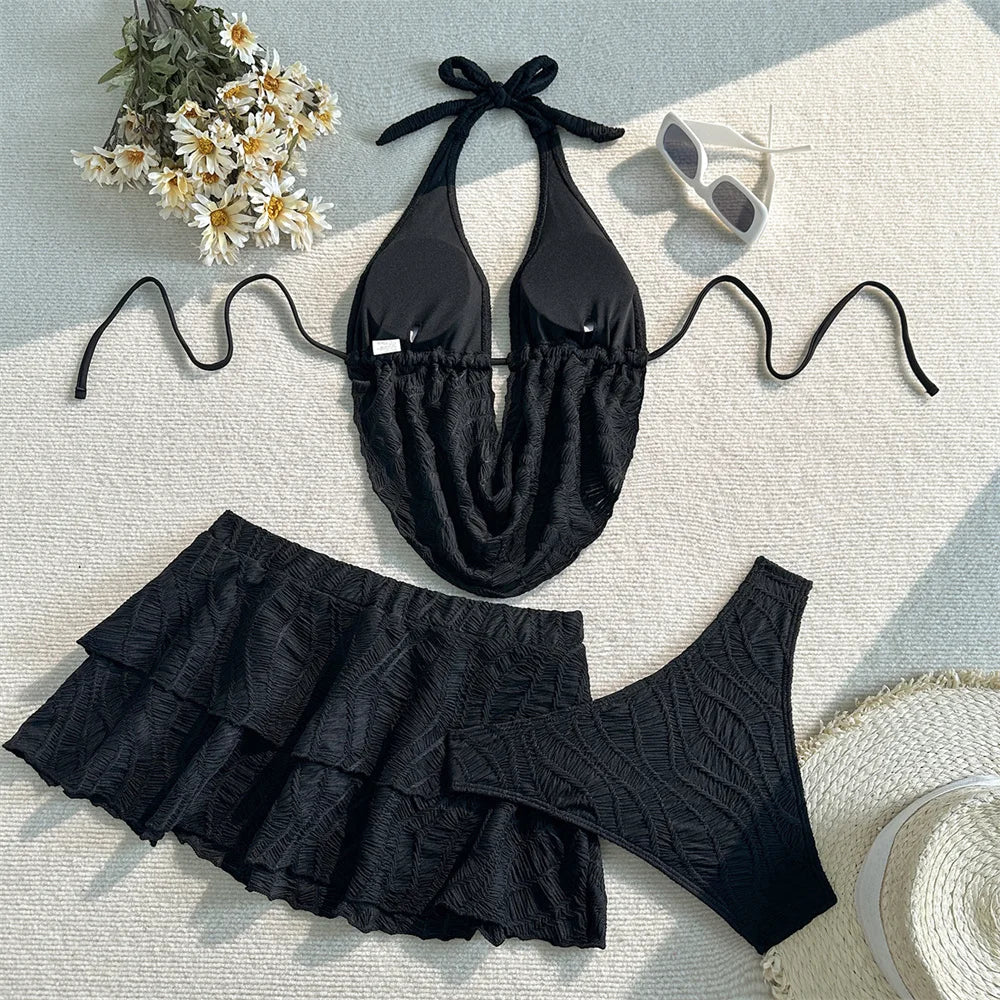 Sexy Push‑Up Backless Bikini Set