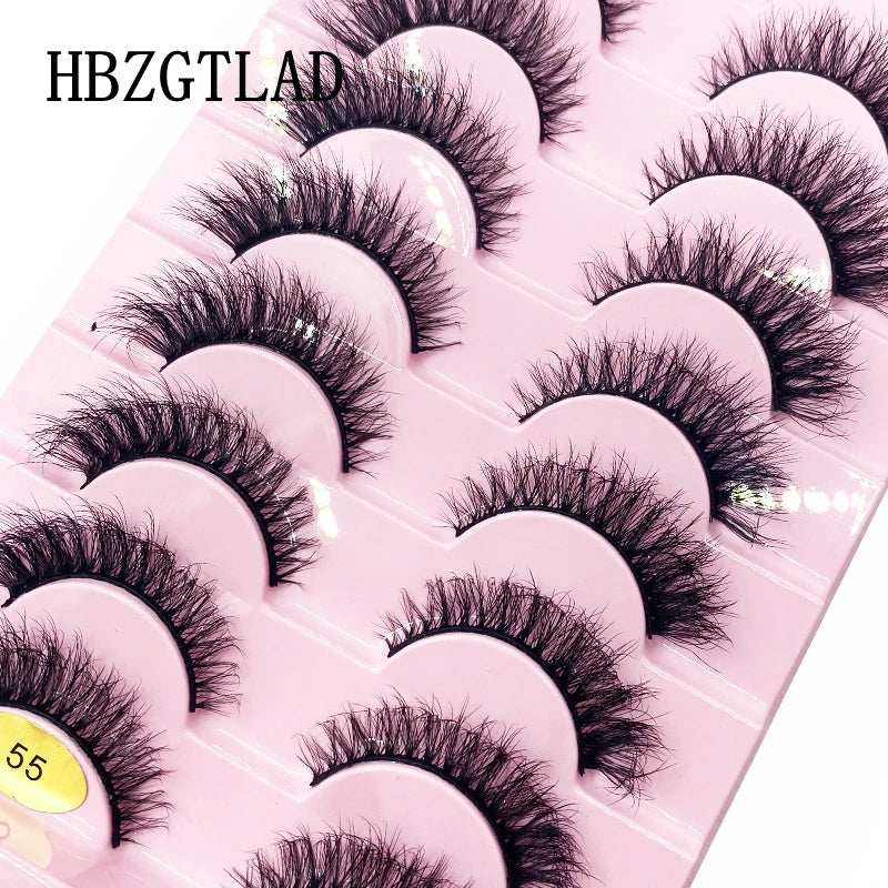 HBZGTLAD New 10 Pairs Natural False Eyelashes Fake Lashes Long Makeup 3d Mink Lashes Extension Eyelash Mink Eyelashes for Beauty