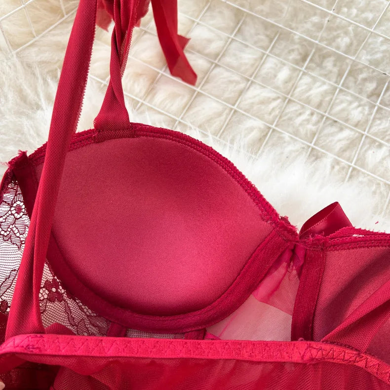 Gauze Spaghetti Strap Wedding Role‑Play Sleepwear