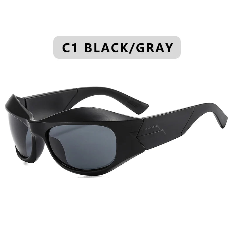 Trend Steampunk Sunglasses Women Men Fashion Sun Glasses Punk Female Y2K Mirror Goggle Shades Eyeglasses UV400