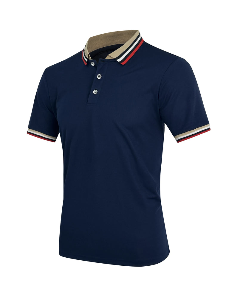 Men’s Summer Cotton Polo Shirt – Breathable Solid/Striped Short‑Sleeve Business‑Casual Top