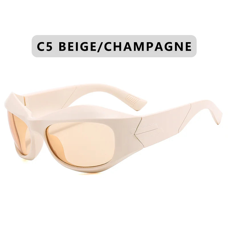 Trend Steampunk Sunglasses Women Men Fashion Sun Glasses Punk Female Y2K Mirror Goggle Shades Eyeglasses UV400