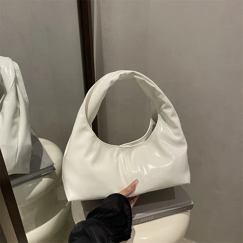 Fashion Leather Underarm Bags Women Temperament Clutch Handbags Shoulder Bag Ladies Trendy Simple Female Vintage Totes Hobos Bag