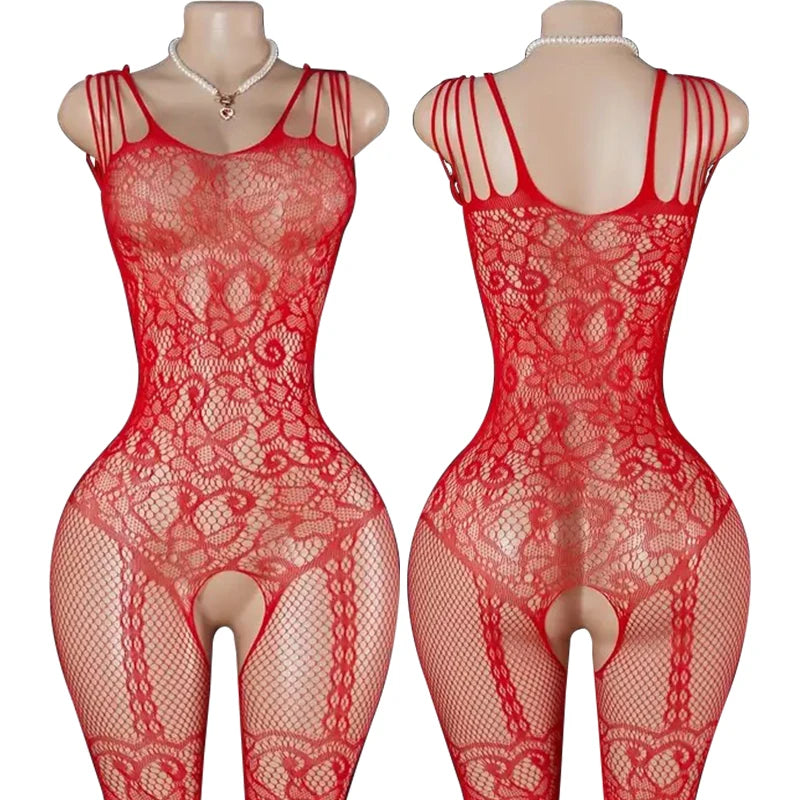 Floral Lace Lingerie Bodysuit Set
