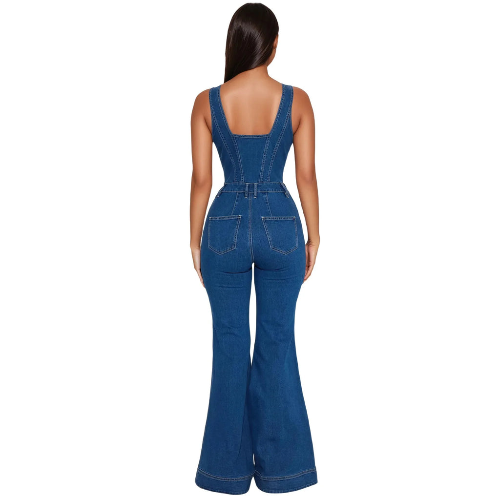 Women’s Vintage Denim Overalls Jumpsuit