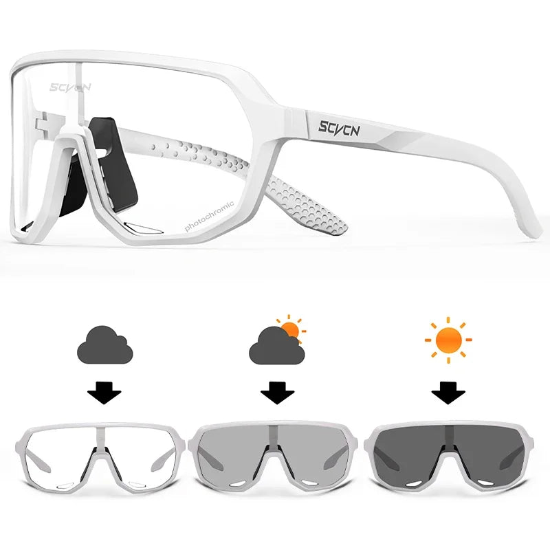 Scvcn Photochromic Mountaineering Sunglasses Outdoor Hiking Sports Glasses for Men's Cycling Sunglasses Leisure Travel Goggles